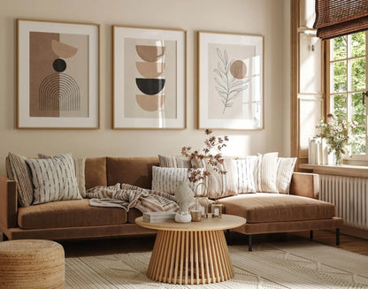 Set van 3 Neutrale Geometrische Wandkunst Prints
