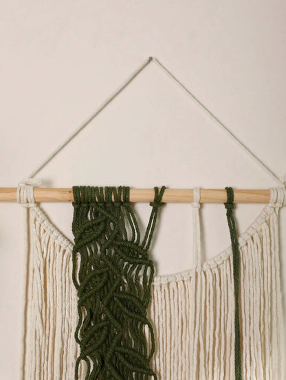 Meerkleurige Macramé Wandhanger met Houten Kralen