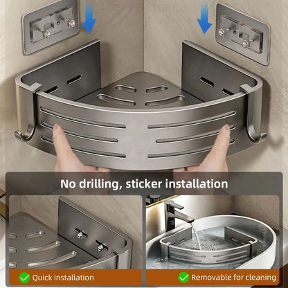 Badkamer Hoekplank met Handdoekstang