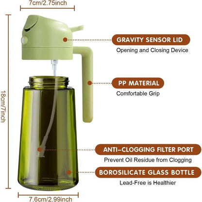 2-delige 470 ml Donker Glazen Olieverstuiver Fles